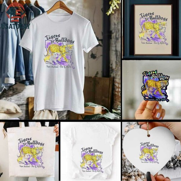 LSU Tigers vs LA Tech Bulldogs game day 2025 Tiger stadium shirt