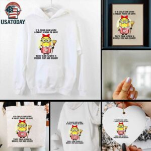 Cute Minion if child can work a table phone or game they can work a broom mop and dishes shirt