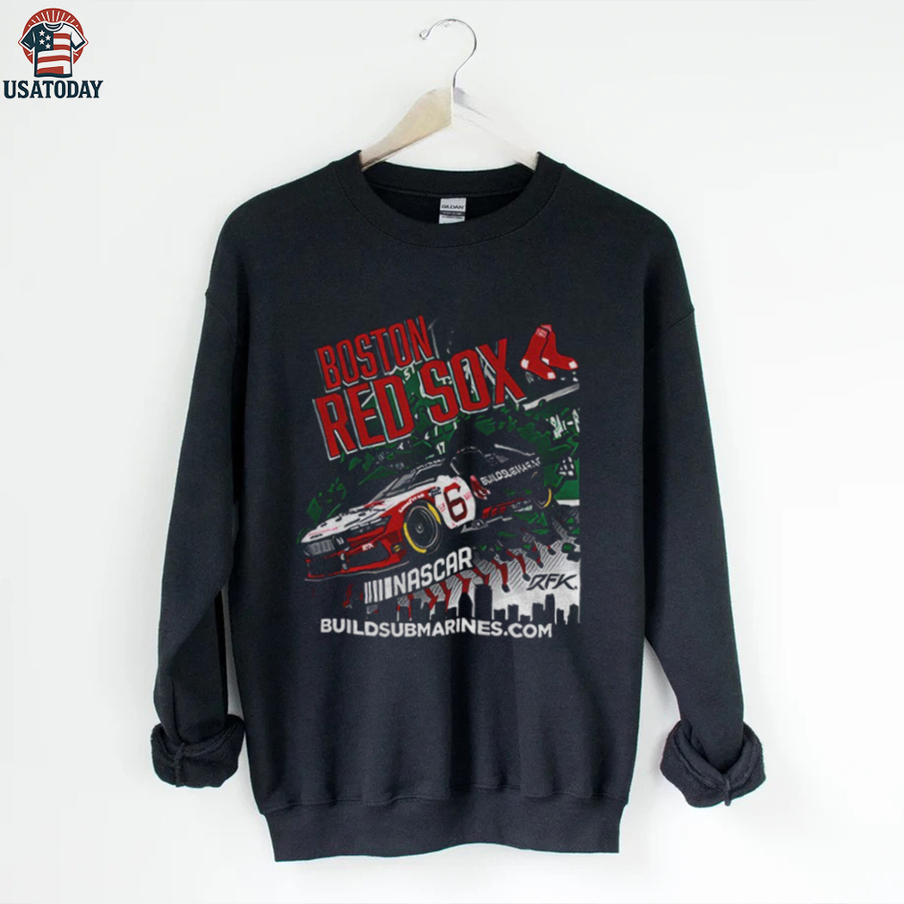 Brad Keselowski wearing Boston Red Sox Baseball Nascar Buildsubmarines 2025 shirt Brad Keselowski wearing Boston Red Sox Baseball Nascar Buildsubmarines 2025 shirt