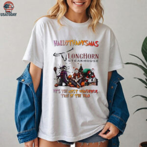 2025 Horror Movies x LongHorn Steakhouse happy HalloThanksMas it’s the most wonderful time of the year shirt