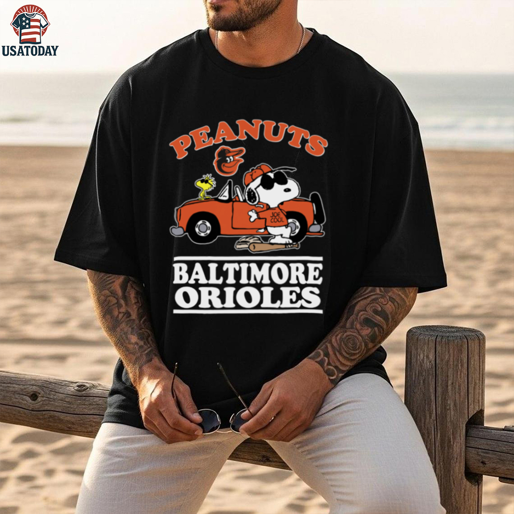 Baltimore Orioles Snoopy Peanuts Car Baseball T Shirt Baltimore Orioles Snoopy Peanuts Car Baseball T Shirt
