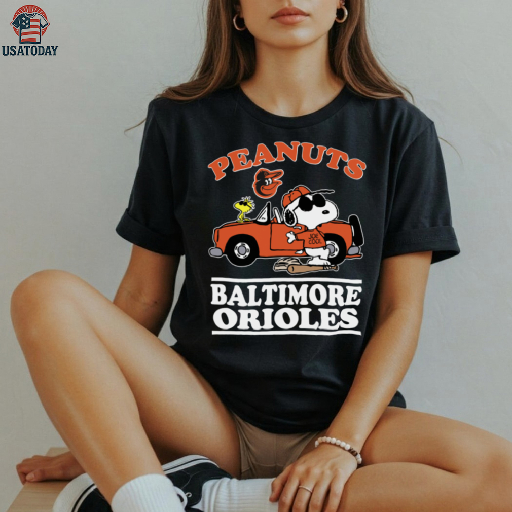 Baltimore Orioles Snoopy Peanuts Car Baseball T Shirt Baltimore Orioles Snoopy Peanuts Car Baseball T Shirt