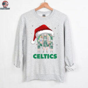 Boston Celtics Christmas Family T Shirt – Custom Name & Number NBA Fan Tee – Personalized Dad Gift for Holiday & Game Day