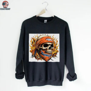 Broncos Skull Fire Fan Tee