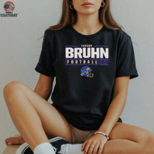 Carson Bruhn Rally Mens Red Kansas Jayhawks NIL Stacked Box Shirt