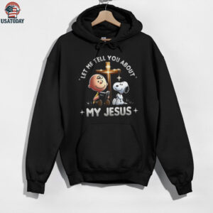 Charlie Brown Snoopy Let Me Tell You About My Jesus Christian Faith Cross Bible T Shirt