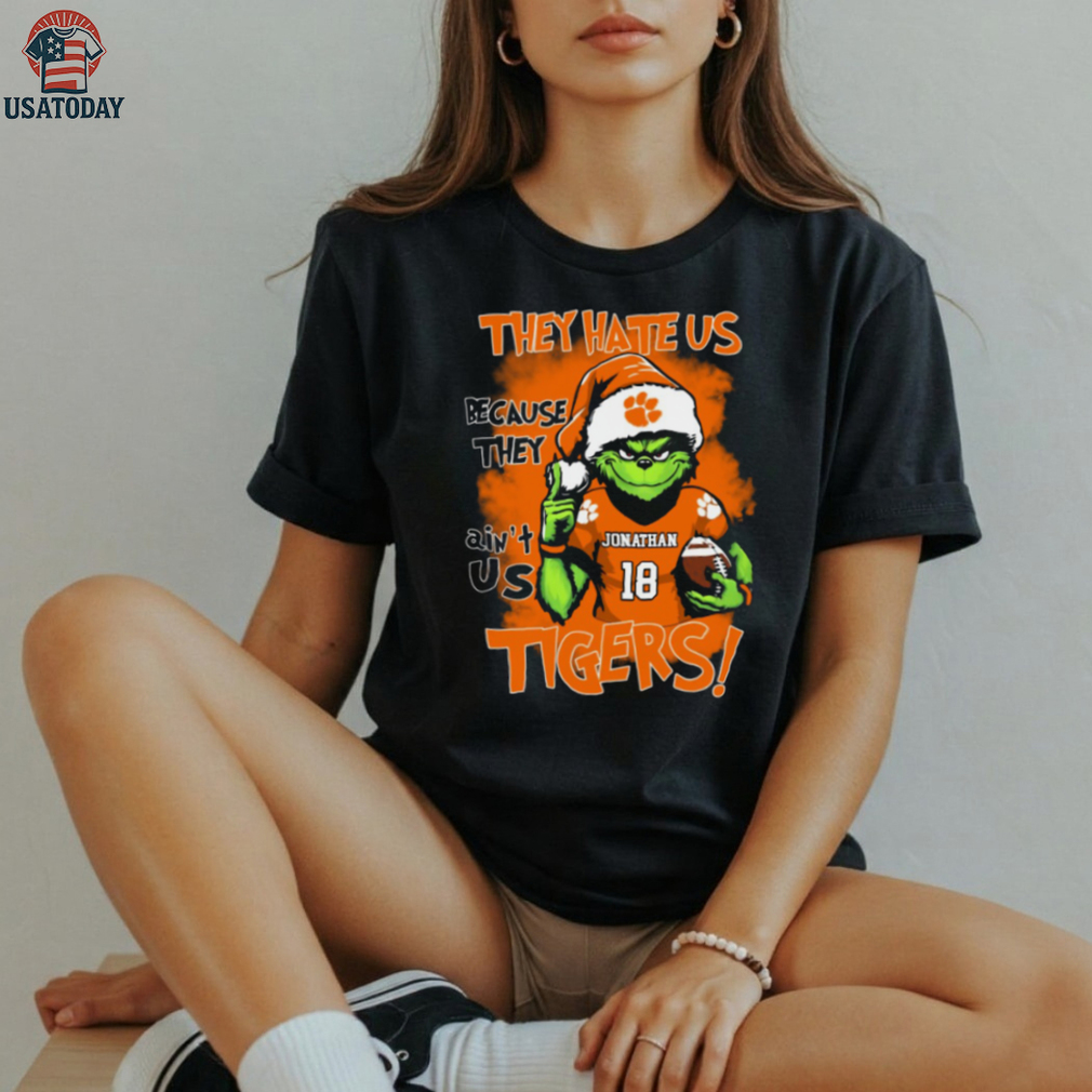 Clemson Tigers Custom Name Grinch Christmas T Shirt – NCAA Football Fan Tee – Holiday Quote Gift “They Hate Us Because They Ain’t Us” Clemson Tigers Custom Name Grinch Christmas T Shirt – NCAA Football Fan Tee – Holiday Quote Gift “They Hate Us Because They Ain’t Us”