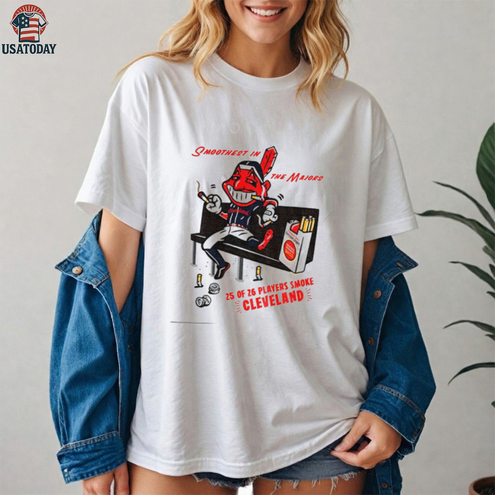Cleveland Guardians Smoothest In The Majors 25 Of 26 Players Smoke Mascot shirt Cleveland Guardians Smoothest In The Majors 25 Of 26 Players Smoke Mascot shirt