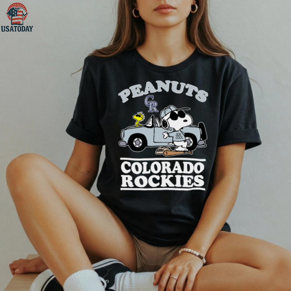Colorado Rockies Snoopy Peanuts Car Baseball T Shirt Colorado Rockies Snoopy Peanuts Car Baseball T Shirt