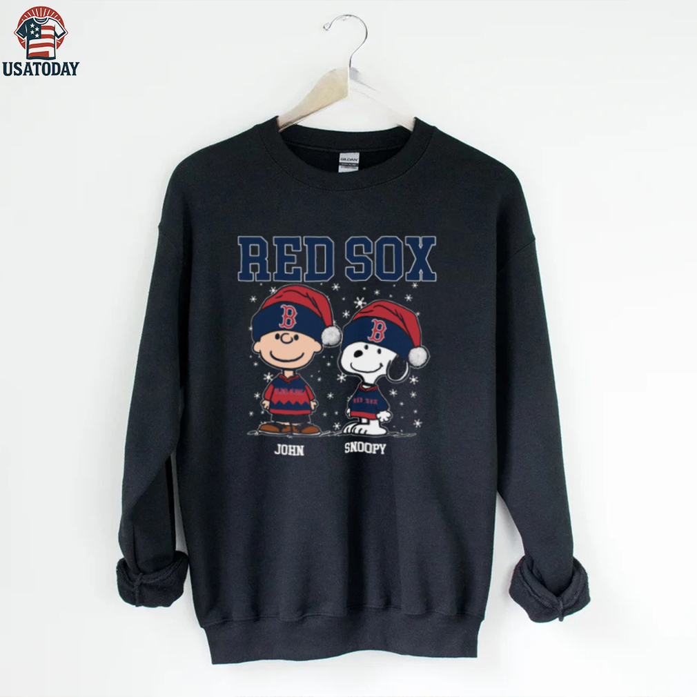 Custom Boston Red Sox Christmas Shirt, Snoopy Charlie Brown Holiday Baseball Tee with Santa Hat, Cute MLB Fan Gift Idea Custom Boston Red Sox Christmas Shirt, Snoopy Charlie Brown Holiday Baseball Tee with Santa Hat, Cute MLB Fan Gift Idea