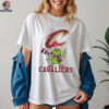 Custom Cavaliers Grinch Christmas Tee, Funny Holiday Shirt with Santa Hat Lights Scarf, NBA Basketball Fan Gift