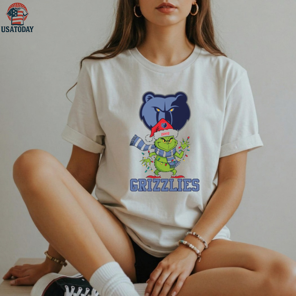Custom Memphis Grizzlies Christmas Shirt, Funny Grinch Holiday Tee with Santa Hat Lights Scarf, NBA Basketball Gift Custom Memphis Grizzlies Christmas Shirt, Funny Grinch Holiday Tee with Santa Hat Lights Scarf, NBA Basketball Gift
