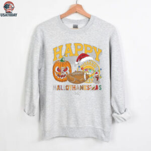 Custom Missouri Tigers HalloThanksMas Shirt, Cute Holiday Tee with Pumpkin Santa Hat Football, NCAA Gift for Halloween Thanksgiving Christmas