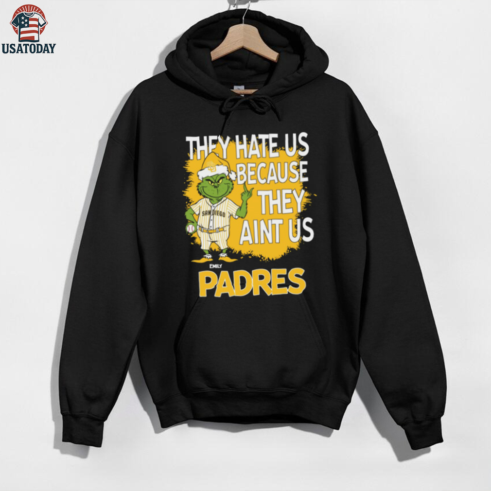 Custom San Diego Padres Grinch Christmas Shirt, Funny Santa Baseball Tee with Quote They Hate Us Ain’t Us, MLB Fan Gift Idea Custom San Diego Padres Grinch Christmas Shirt, Funny Santa Baseball Tee with Quote They Hate Us Ain’t Us, MLB Fan Gift Idea