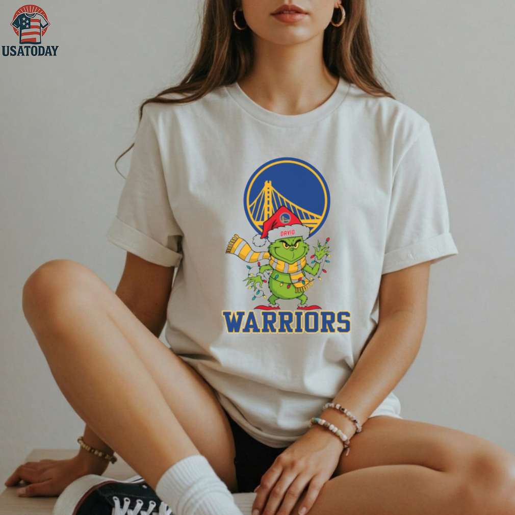 Custom Warriors Christmas Tee, Grinch Holiday Shirt with Santa Hat Lights Scarf, Funny NBA Basketball Fan Gift Custom Warriors Christmas Tee, Grinch Holiday Shirt with Santa Hat Lights Scarf, Funny NBA Basketball Fan Gift