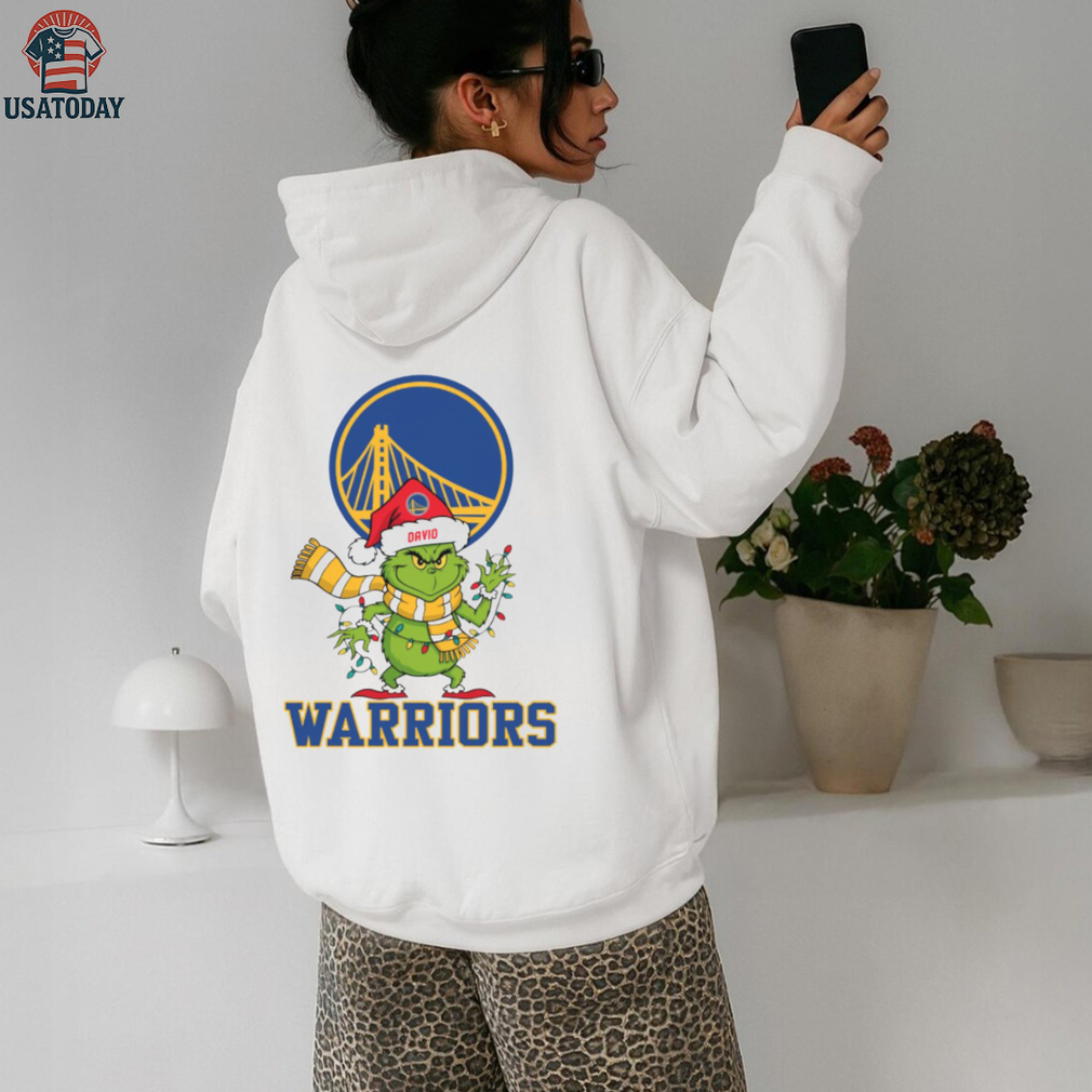 Custom Warriors Christmas Tee, Grinch Holiday Shirt with Santa Hat Lights Scarf, Funny NBA Basketball Fan Gift Custom Warriors Christmas Tee, Grinch Holiday Shirt with Santa Hat Lights Scarf, Funny NBA Basketball Fan Gift