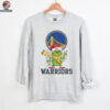 Custom Warriors Christmas Tee, Grinch Holiday Shirt with Santa Hat Lights Scarf, Funny NBA Basketball Fan Gift