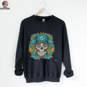 Dolphins Dia de los Muertos Skull Tee