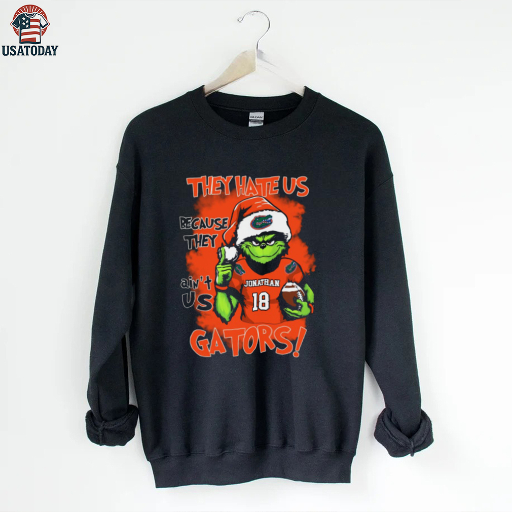 Florida Gators Custom Name Grinch Christmas T Shirt – NCAA Football Holiday Tee – Quote “They Hate Us Because They Ain’t Us” Outfit Florida Gators Custom Name Grinch Christmas T Shirt – NCAA Football Holiday Tee – Quote “They Hate Us Because They Ain’t Us” Outfit