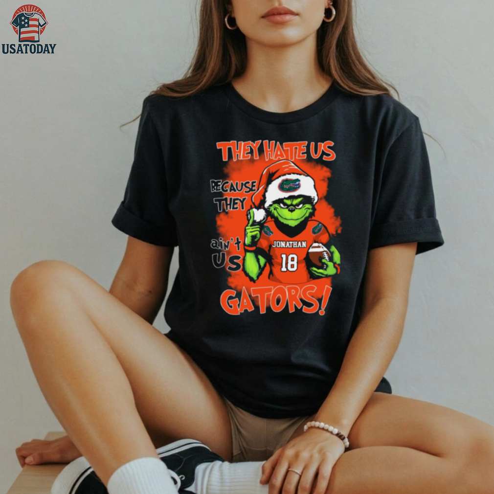 Florida Gators Custom Name Grinch Christmas T Shirt – NCAA Football Holiday Tee – Quote “They Hate Us Because They Ain’t Us” Outfit Florida Gators Custom Name Grinch Christmas T Shirt – NCAA Football Holiday Tee – Quote “They Hate Us Because They Ain’t Us” Outfit