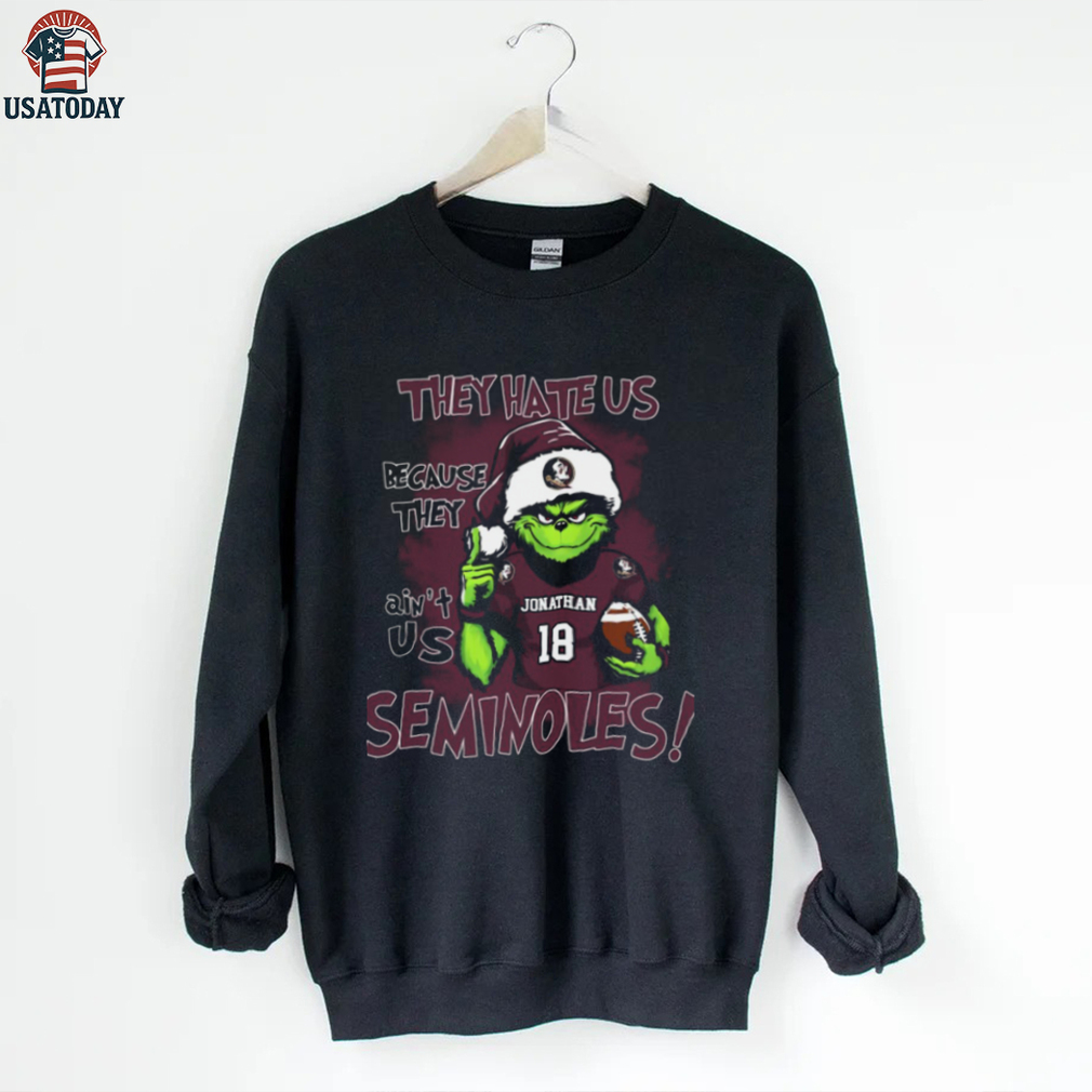 Florida State Seminoles Custom Name Grinch Christmas Tee – NCAA Football Holiday Shirt – “They Hate Us Because They Ain’t Us” Gift Florida State Seminoles Custom Name Grinch Christmas Tee – NCAA Football Holiday Shirt – “They Hate Us Because They Ain’t Us” Gift