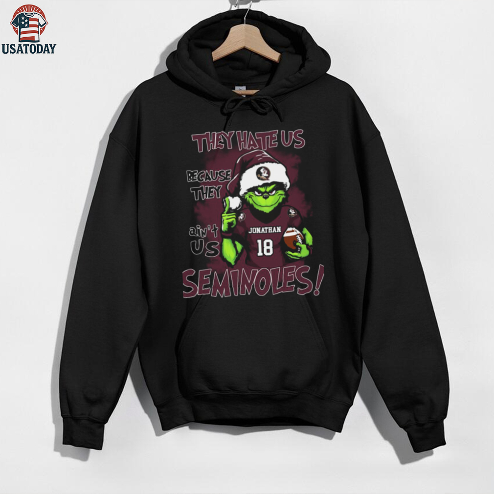 Florida State Seminoles Custom Name Grinch Christmas Tee – NCAA Football Holiday Shirt – “They Hate Us Because They Ain’t Us” Gift Florida State Seminoles Custom Name Grinch Christmas Tee – NCAA Football Holiday Shirt – “They Hate Us Because They Ain’t Us” Gift
