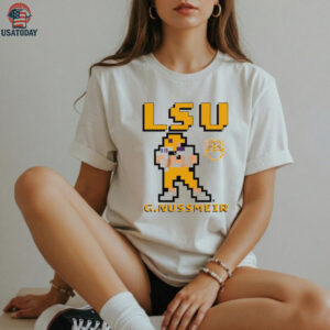 Garrett Nussmeier LSU Tigers football 8 bit retro baller shirt