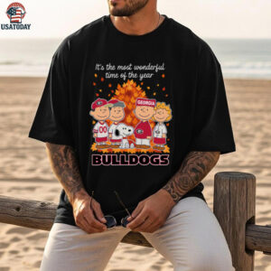 Georgia Bulldogs x Peanuts Fall T Shirt It’s the Most Wonderful Time of the Year