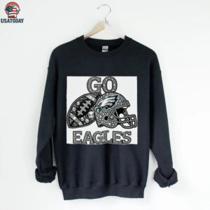 Go Eagles Bling Football Helmet & Ball T Shirt