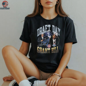 Grant Hill Detroit Pistons Black Draft Day Short Sleeve Fashion Player T Shirt