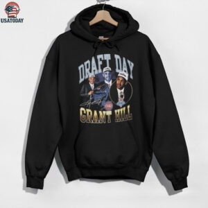 Grant Hill Detroit Pistons Black Draft Day Short Sleeve Fashion Player T Shirt