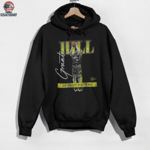 Grant Hill Detroit Pistons Black Neon Pop Short Sleeve Fashion Player T Shirt