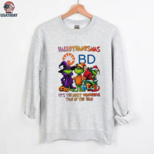 Grinch x Becton Dickinson happy HalloThanksMas it’s the most wonderful time of the year shirt