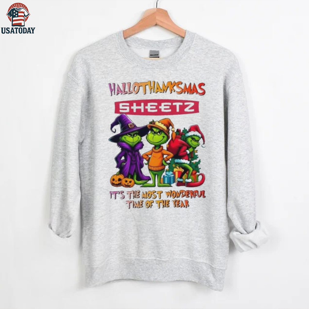 Grinch x Sheetz happy HalloThanksMas it’s the most wonderful time of the year shirt Grinch x Sheetz happy HalloThanksMas it’s the most wonderful time of the year shirt