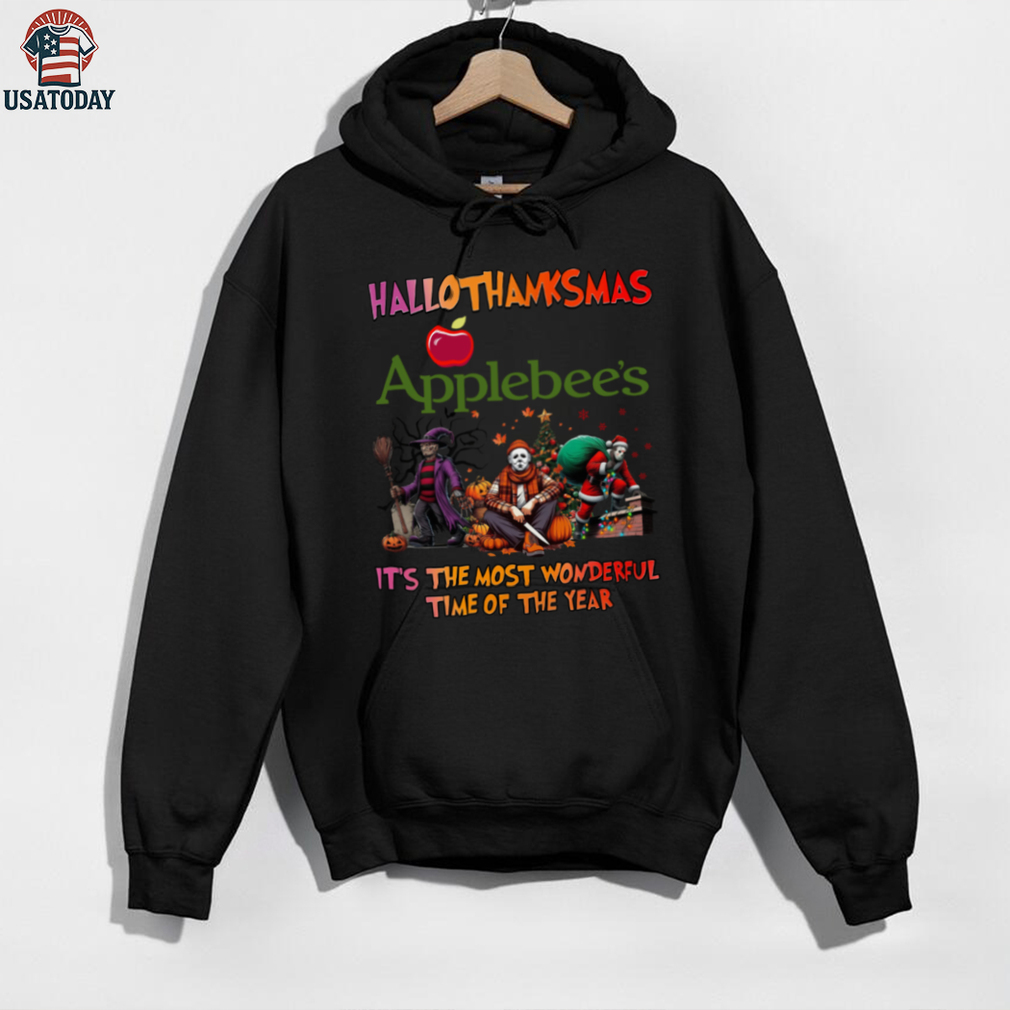 Hallothanksmas Horror Movies Shirt Applebee’s Holiday Halloween Christmas Tee Hallothanksmas Horror Movies Shirt Applebee’s Holiday Halloween Christmas Tee