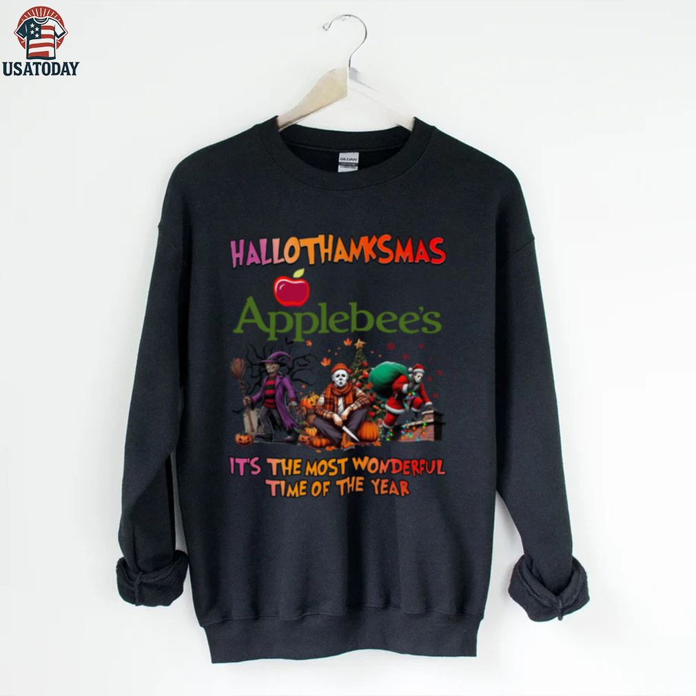 Hallothanksmas Horror Movies Shirt Applebee’s Holiday Halloween Christmas Tee Hallothanksmas Horror Movies Shirt Applebee’s Holiday Halloween Christmas Tee