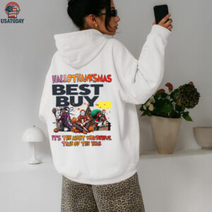 Hallothanksmas Horror Movies Shirt Best Buy Holiday Halloween Christmas Tee