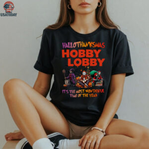Hallothanksmas Horror Movies Shirt Hobby Lobby Holiday Halloween Christmas Tee