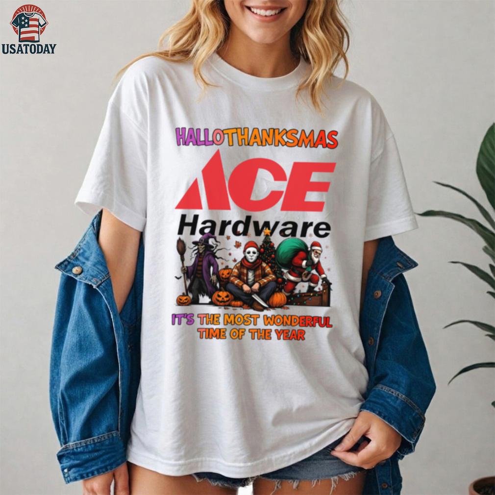 Happy Hallothanksmas Horror Movies and Ace Hardware Tyson Shirt Funny Holiday Halloween Thanksgiving Christmas Tee Happy Hallothanksmas Horror Movies and Ace Hardware Tyson Shirt Funny Holiday Halloween Thanksgiving Christmas Tee