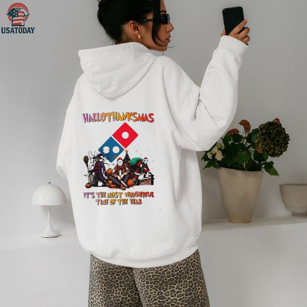 Horror Movies x Domino’s Pizza happy HalloThanksMas it’s the most wonderful time of the year shirt Horror Movies x Domino’s Pizza happy HalloThanksMas it’s the most wonderful time of the year shirt