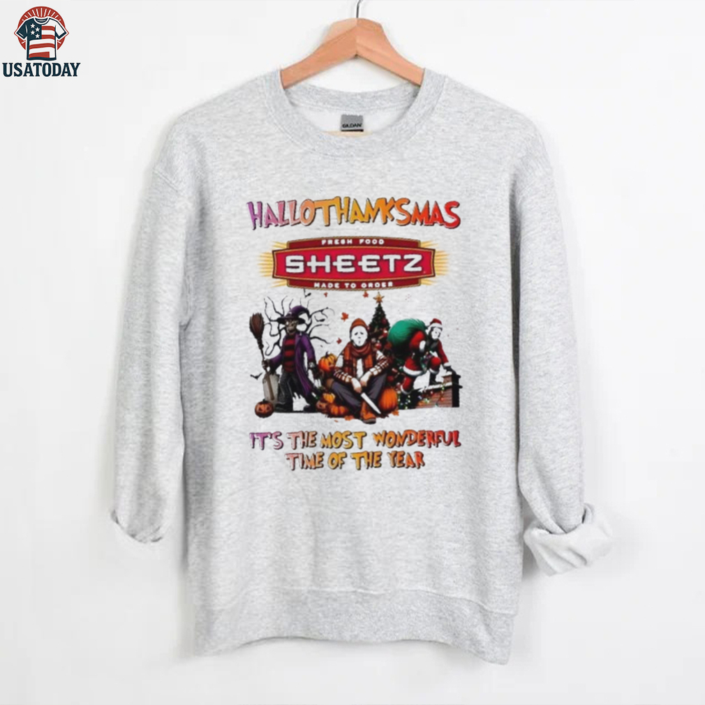 Horror Movies x Sheetz happy HalloThanksMas it’s the most wonderful time of the year shirt Horror Movies x Sheetz happy HalloThanksMas it’s the most wonderful time of the year shirt
