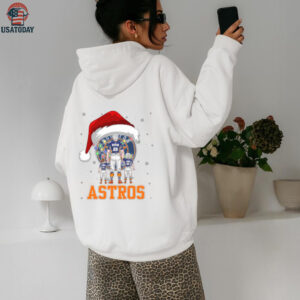 Houston Astros Santa Christmas Lights Family Shirt – Personalized MLB Fan Tee – Custom Holiday Baseball Apparel Gift for Kids