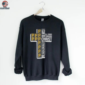 I can do all things through Christ who strengthens me Pittsburgh Pirates baseball cross shirt