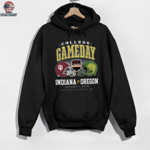 Indiana Hoosiers vs Oregon Ducks College GameDay Live From Eugene OR October 11 2025 Helmets T Shirt
