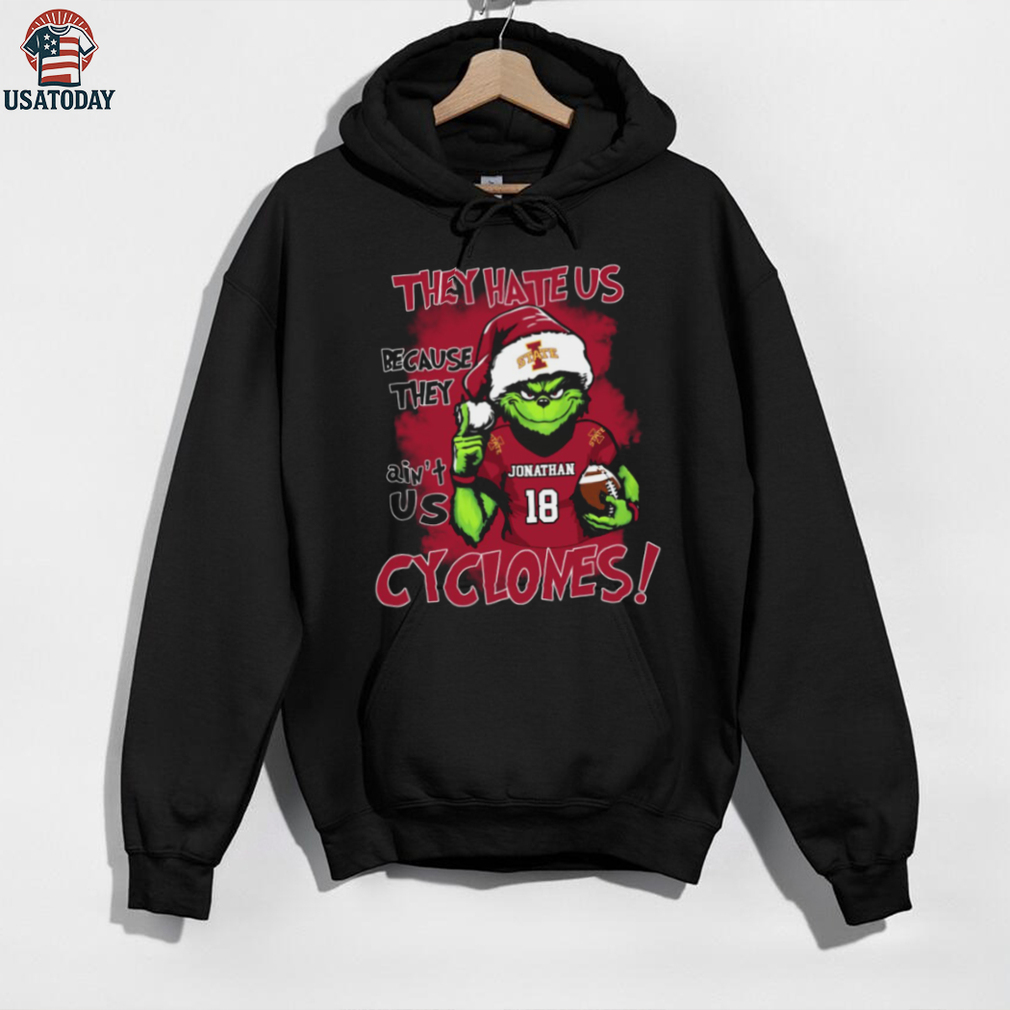 Iowa State Cyclones Custom Name Grinch Christmas Tee – NCAA Football Holiday Shirt – Quote “They Hate Us Because They Ain’t Us” Gift Iowa State Cyclones Custom Name Grinch Christmas Tee – NCAA Football Holiday Shirt – Quote “They Hate Us Because They Ain’t Us” Gift