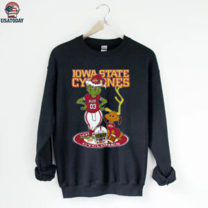 Iowa State Cyclones Grinch with Dog Tee – Custom Name NCAA Football Shirt – Personalized Holiday Gift & Game Day Fan Style