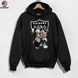 Las Vegas Raiders Donald Duck and Mickey Mouse T Shirt