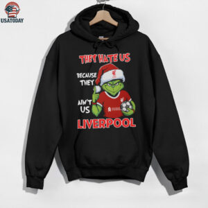 Liverpool FC Grinch T Shirt They Hate Us Because They Ain’t Us Funny Christmas Tee
