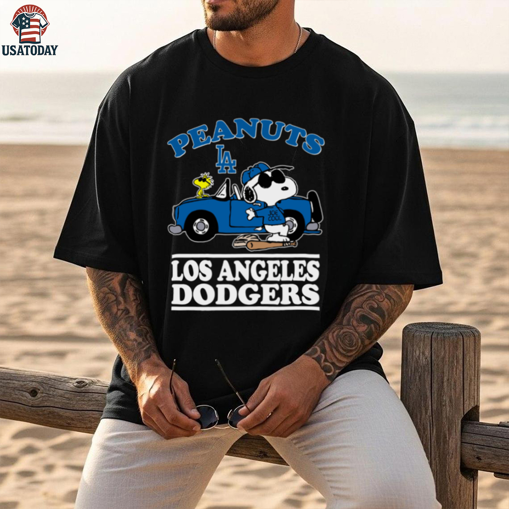 Los Angeles Dodgers Snoopy Peanuts Car Baseball T Shirt Los Angeles Dodgers Snoopy Peanuts Car Baseball T Shirt