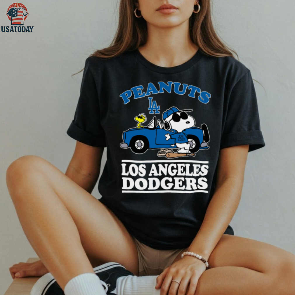 Los Angeles Dodgers Snoopy Peanuts Car Baseball T Shirt Los Angeles Dodgers Snoopy Peanuts Car Baseball T Shirt